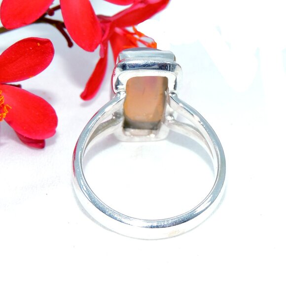 Ethiopian opal Gemstone Ring, Opal 925 Sterling Silver Ring, Natural Opal Ring - Picture 6 of 6